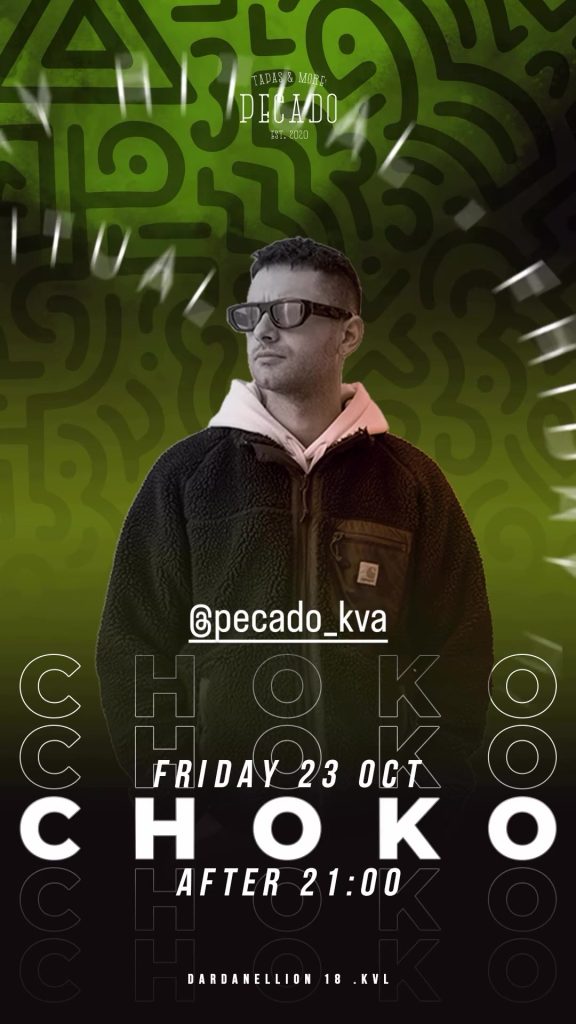 DJ Choko - αφίσα για το DJ set στο Pecado, 23/10/2026
