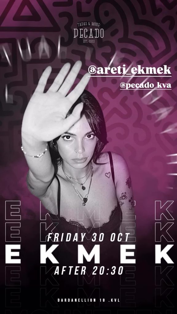 EKMEK - αφίσα για DJ set της Areti Ekmek στο Pecado, 30/10/2026